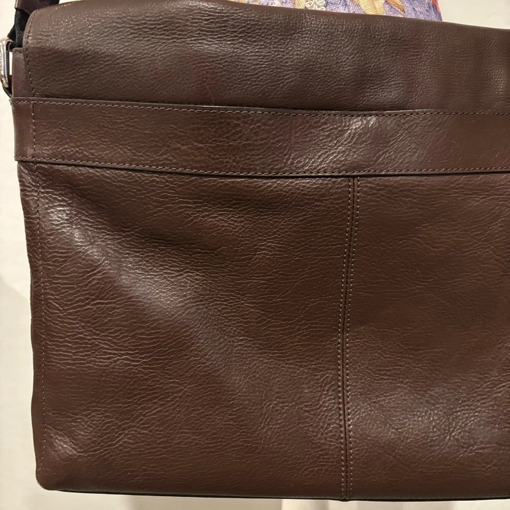 Coach pebbled leather messenger bag